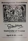 William Sanderson retrospective exhibition poster from 1989, at the University of Denver Shwayder Art Building.