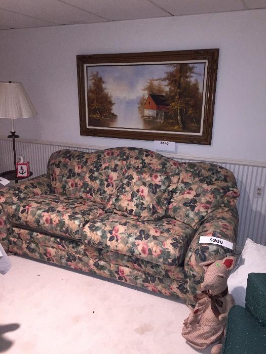 ASHLEY FLORAL SLEEPER SOFA