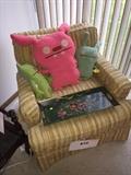 VINTAGE CHAIR AND UGLY DOLLS TOYS