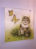 KITTY CAT OIL PAINTING