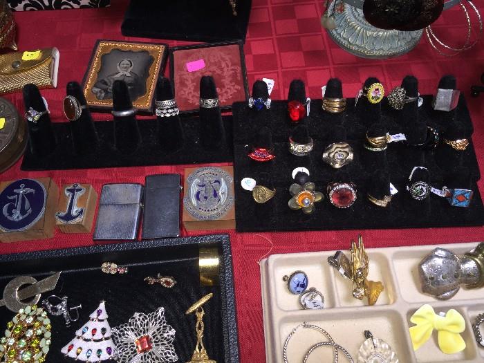 COSTUME RINGS AND STERLING SILVER RINGS