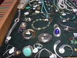 STERLING SILVER JEWELRY, TURQUOISE JEWELRY, NAVAJO NATIVE AMERICAN JEWELRY, PEARLS, NATURAL STONE JEWELRY