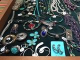 STERLING SILVER JEWELRY, TURQUOISE JEWELRY, NAVAJO NATIVE AMERICAN JEWELRY, PEARLS, NATURAL STONE JEWELRY