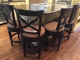 Four 25"H Seat Swiveling Bar Stools
