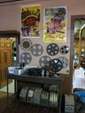 Goldberg Bros Vintage Aluminum Movie Film Reel, Vintage Movie Rewind Table, Movie Reel Cases, Movie Posters