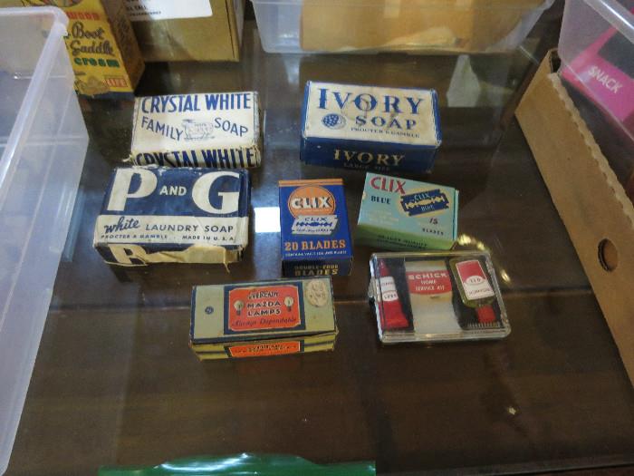 Vintage Soap, Razors and Light Bulbs