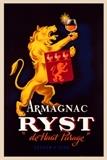 VINTAGE FRENCH ARMAGNAC RYST ADVERTISING POSTER CIRCA 1946, WITH CERTIFICATE OF AUTHENTICITY