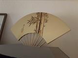 Bamboo Fan on Decorative Stand