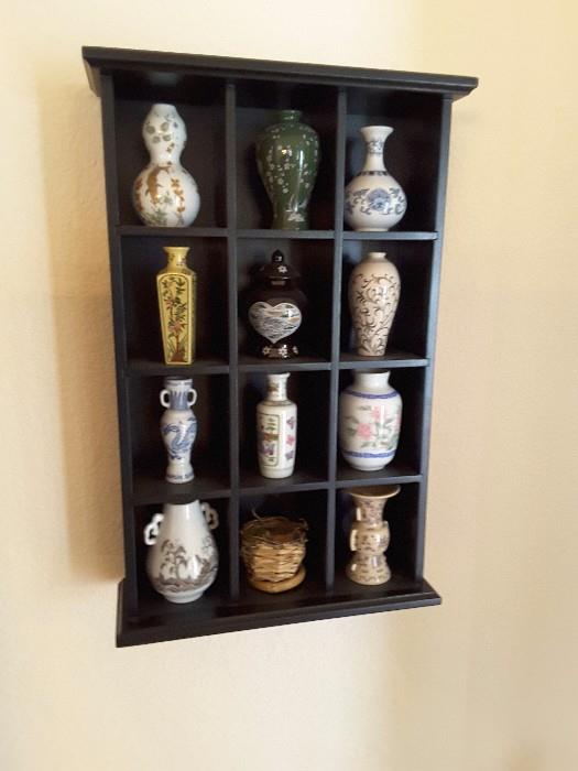 Treasure Wall Unit, holds 12 Decorative Asian Porcelain Vases
