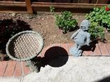 Birdbath and Little Angel Girl Garden Statue