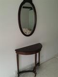hallway table and mirror