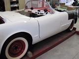 Rare 1955 Corvette, only 700 made, 1955 Corvette car 504 of 700.
Numbers matching 265 V-8 with two speed Powerglide transmission
Partially restored with the following components fully restored to NCRS specifications:
1.    Body-Polo White over Sportsman Red
2.    Engine
3.    Suspension
4.    Chassis
5.    Trunk
6.    Top boot
7.    Transmission
8.    Brakes.
Comes with most parts needed to complete restoration. Buy it now for $62,500.