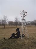 Windmill and Cowboy Silhouette. 