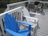 Adirondack chairs. Smith & Hawken patio set.