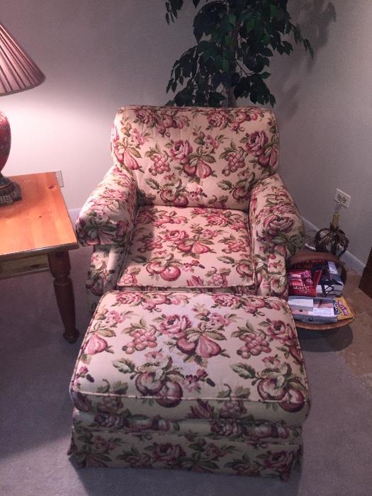 Walther E. Smithe chair with ottoman. 