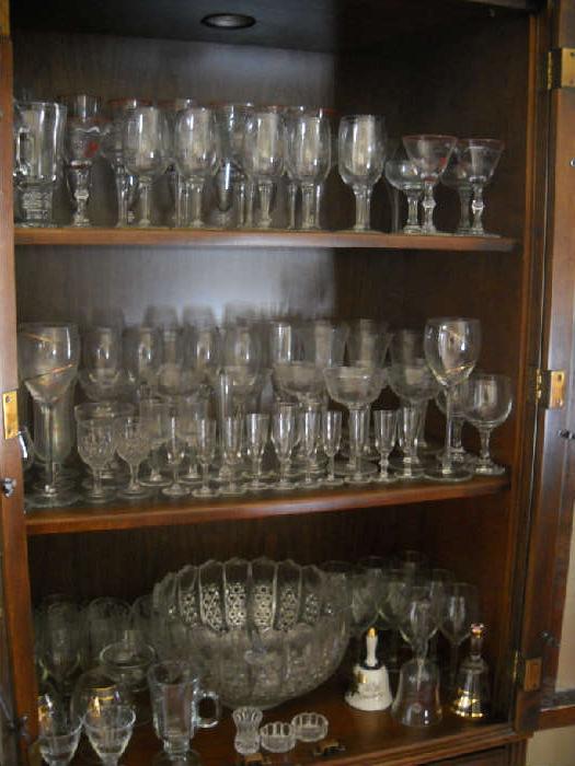 lots of glassware and crystal