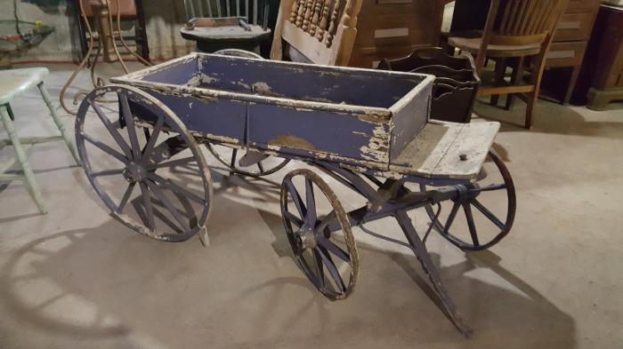 Gorgeous antique children's buckboard cart wagon