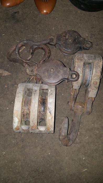 Pulleys and hooks and architectural salvage