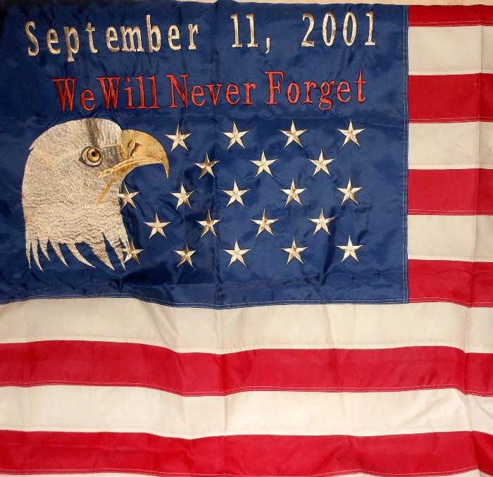 September 11th, 2001 Commemorative Flag in Excellent Condition 