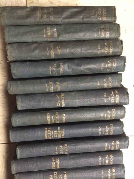 set of 25 dickens books 1800's