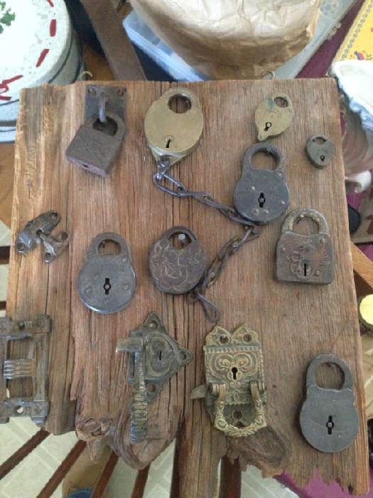 Dozens of Antique Locks, Some very early dating to the mid 1800's, very ornate and beautiful.