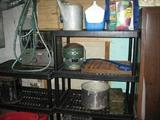 kerosene heaters, water can, ammo box, wood print tray