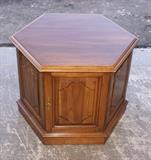C.1960's Centennial Solid Cherry Furniture, Octagon Shape Drum Table 