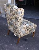 Clayton Marcus High Back Floral Chair Back View 