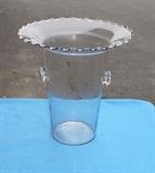 Large Hand-Blown Clear Glass Vase
