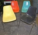Mid-Century Modern  3 Fiber Glass Shell Chairs