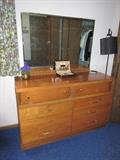 MID CENTURY DRESSER AND MIRROR