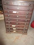 9 DRAWER TYPE CASE NICE BIG SLOTS GET TO RE-PURPOSE FOR CRAFTS OR JEWELRY 