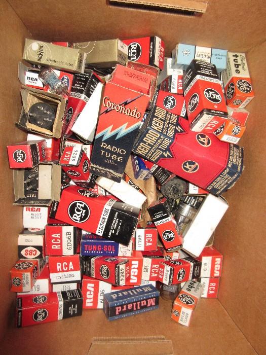 BOXES OF RCA TUBES RADIO AND TV