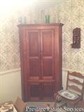 Antique corner cupboard cabinet