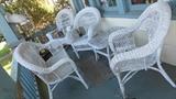 White Wicker porch furniture