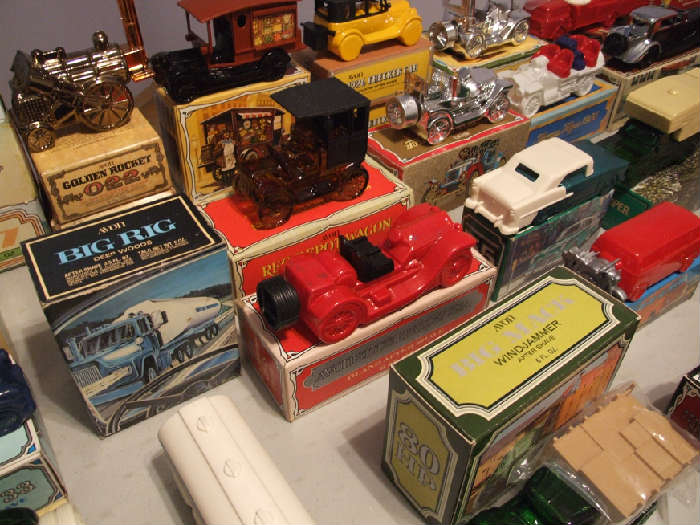 AVON CAR & TRAIN COLLECTION, INCLUDES BOXES TOO!!
