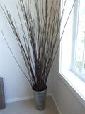 TALL TWIG BRANCHES IN STAINLESS VASE DECOR PIECE