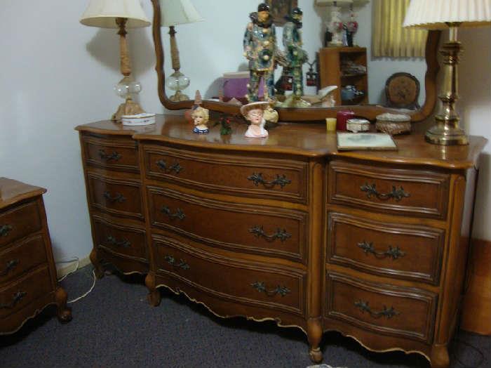 Three Section Dresser with Mirror