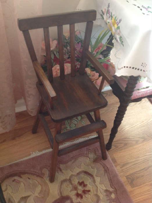 Antique Hi Chair $ 40.00