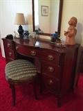 Antique bow front desk