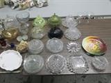 BUTTER DISHES AND GLASSWARE