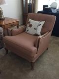 Upholstered Lounge Chair with wood trim