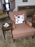 Upholstered Lounge Chair with wood trim