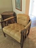 Upholstered Lounge Chair with wood trim