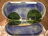 BAUSCH & LOMB AVIATOR SUNGLASSES & CASE MILITARY ISSUE 1943