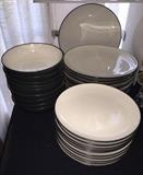 NORITAKE STONEWARE PARTIAL SET COLORWAVE GRAPHITE