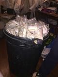 40 gallon trash can filled to the top with carded buttons--there is ANOTHER container filled with buttons too