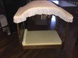 miniature tester bed--We have several pieces of fine crafted miniature and child's furniture
