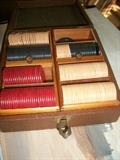 celluloid poker chip set