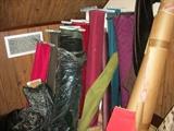 bolts and bolts and bolts and bolts of silks, satins, tapestry, sequin fabrics, lace, velvet, 